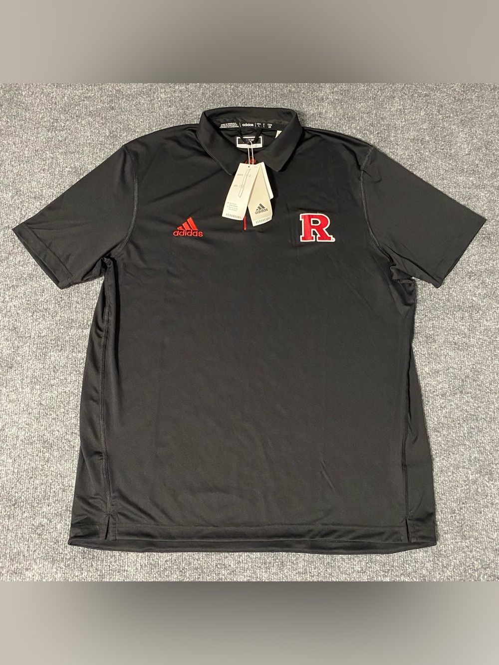 Adidas Rutgers Scarlet Knights Mens Large Aeroready Performance Polo NWT